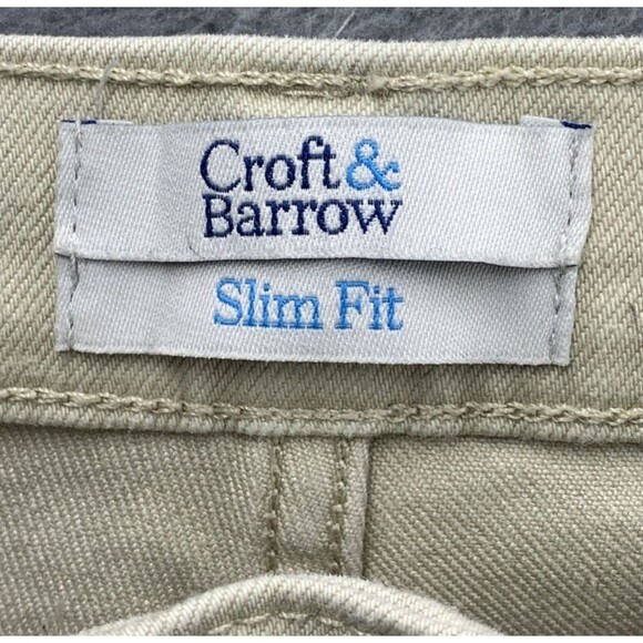 Croft & Barrow Denim Jeans Men's Size 38X32 Slim Fit Cream - Picture 2 of 16